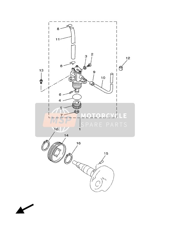 Yamaha EW50N SLIDER 2011 Oliepomp voor een 2011 Yamaha EW50N SLIDER